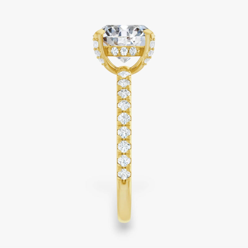 The Signature Pavé Hidden Halo Engagement Ring | Round