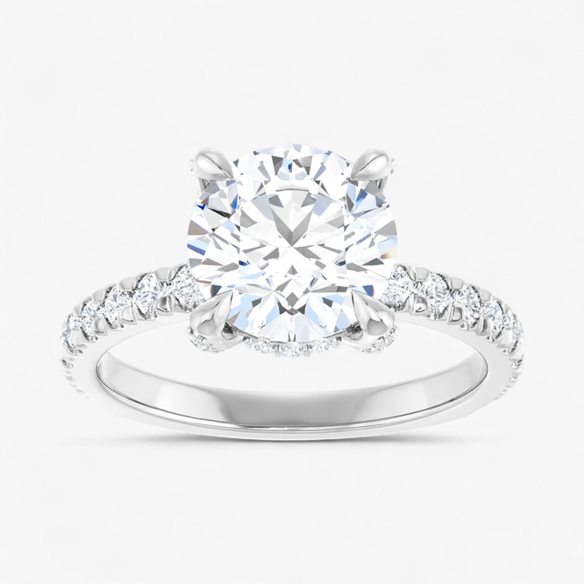 The Signature Pavé Hidden Halo Engagement Ring | Round