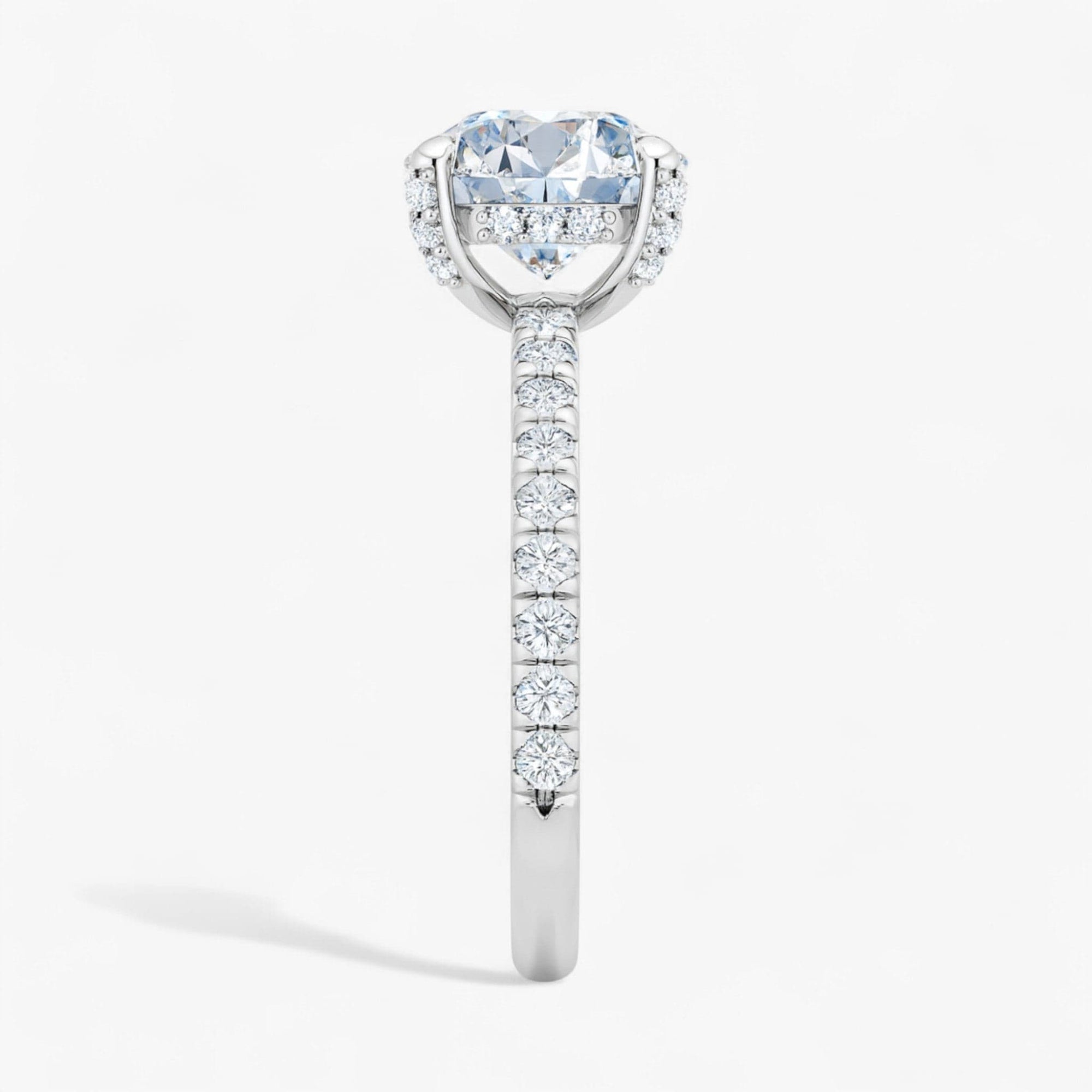 The Signature Pavé Hidden Halo Engagement Ring | Round