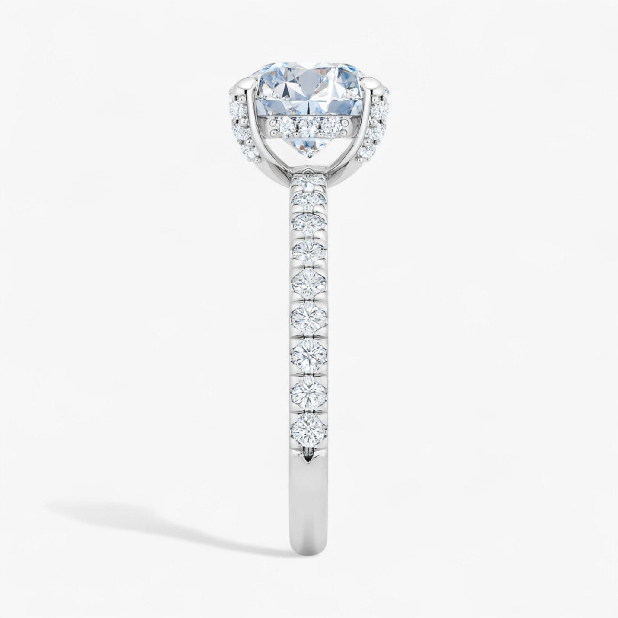 The Signature Pavé Hidden Halo Engagement Ring | Round