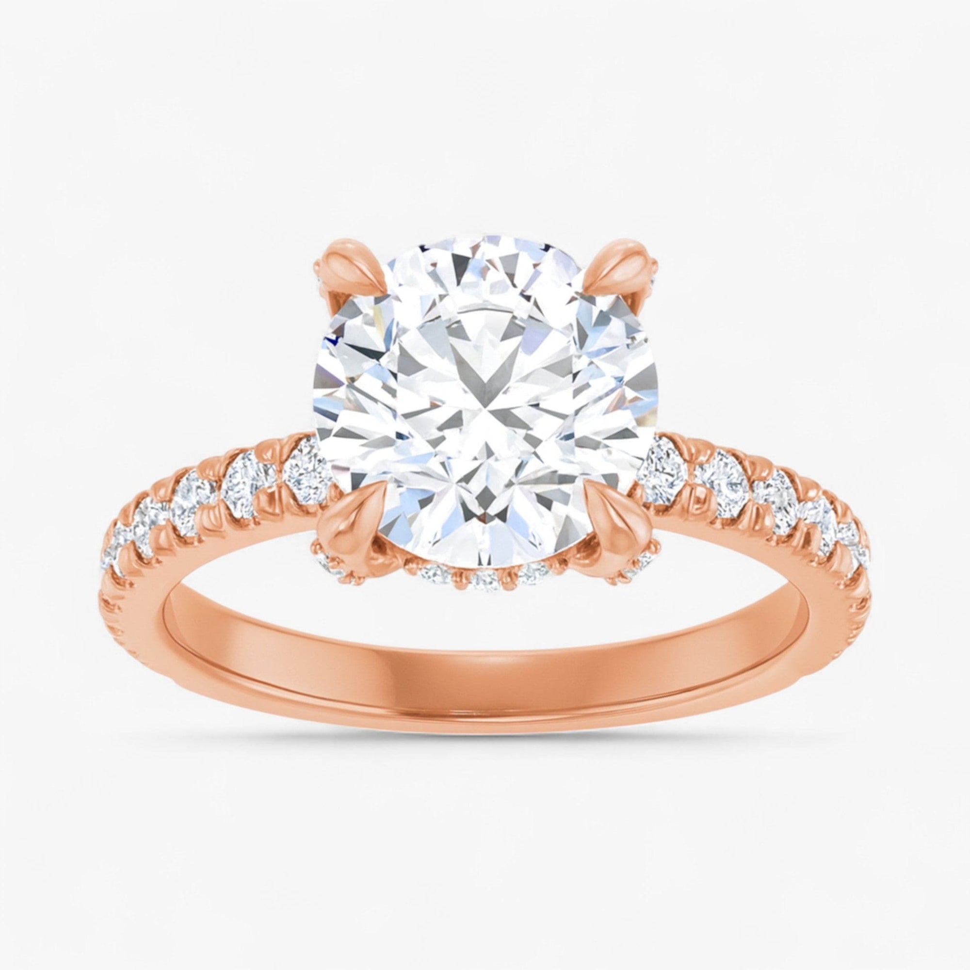 The Signature Pavé Hidden Halo Engagement Ring | Round