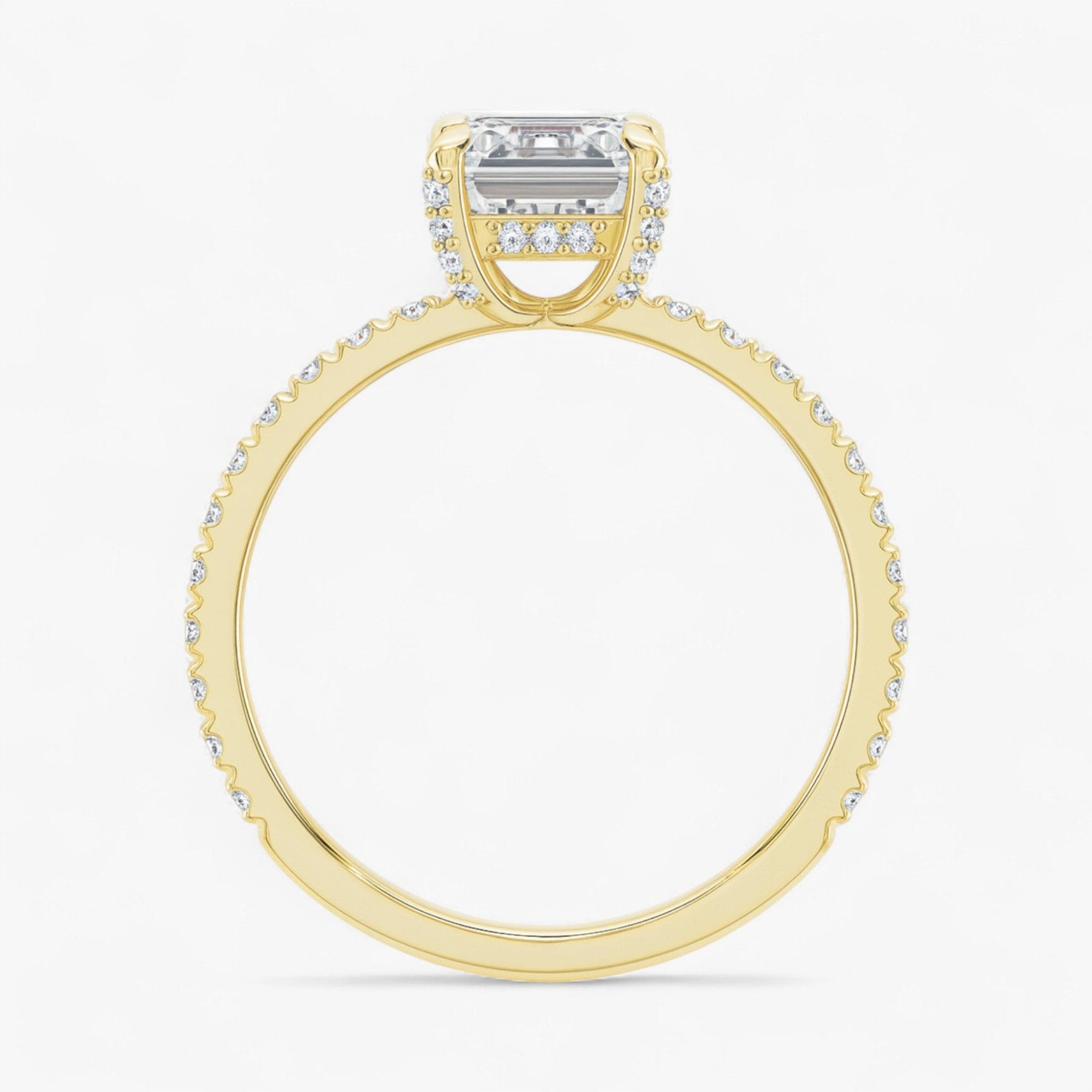 The Signature Pavé Hidden Halo Engagement Ring | Emerald