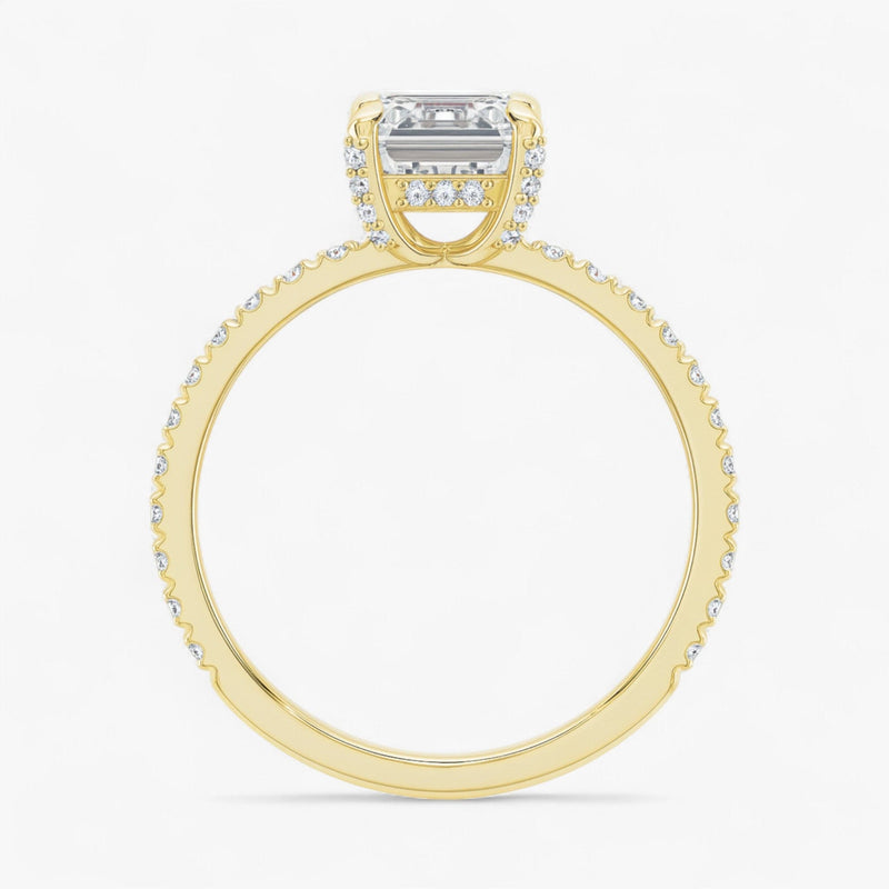The Signature Pavé Hidden Halo Engagement Ring | Emerald