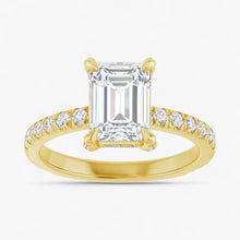 The Signature Pavé Hidden Halo Engagement Ring | Emerald