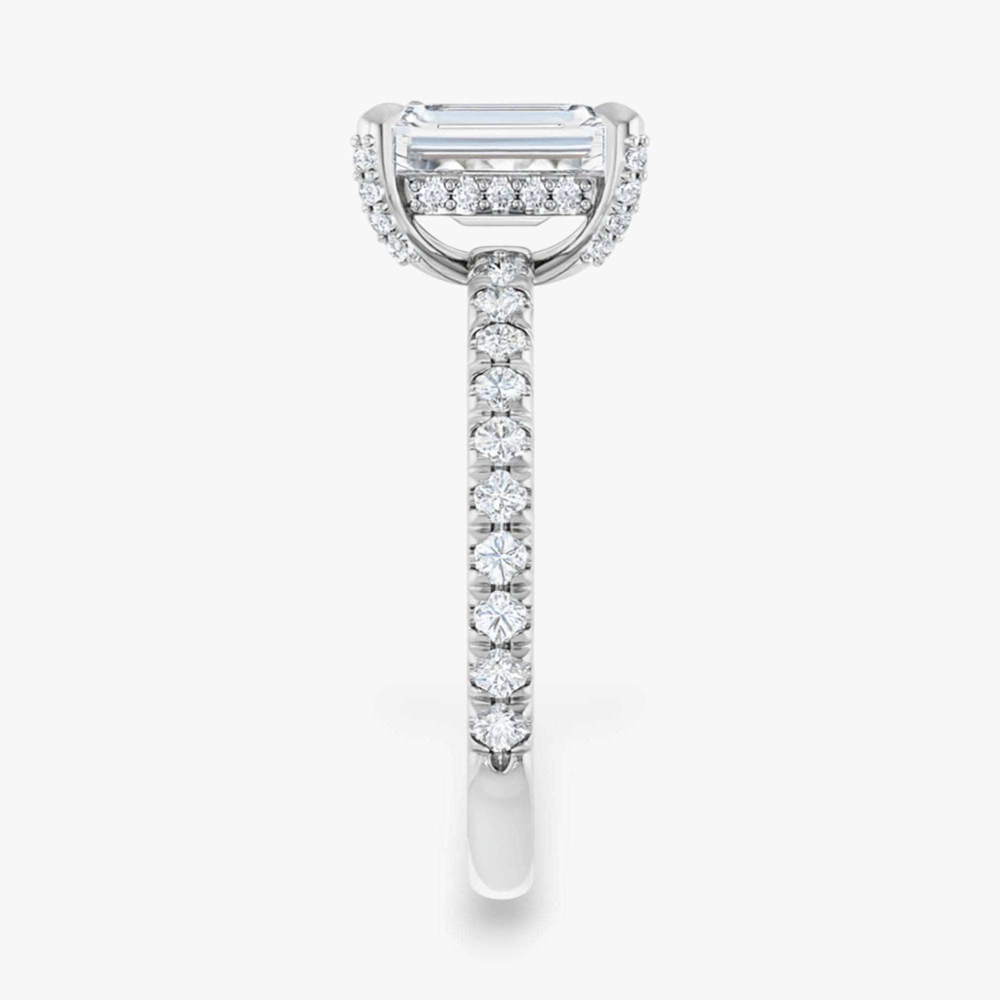 The Signature Pavé Hidden Halo Engagement Ring | Emerald
