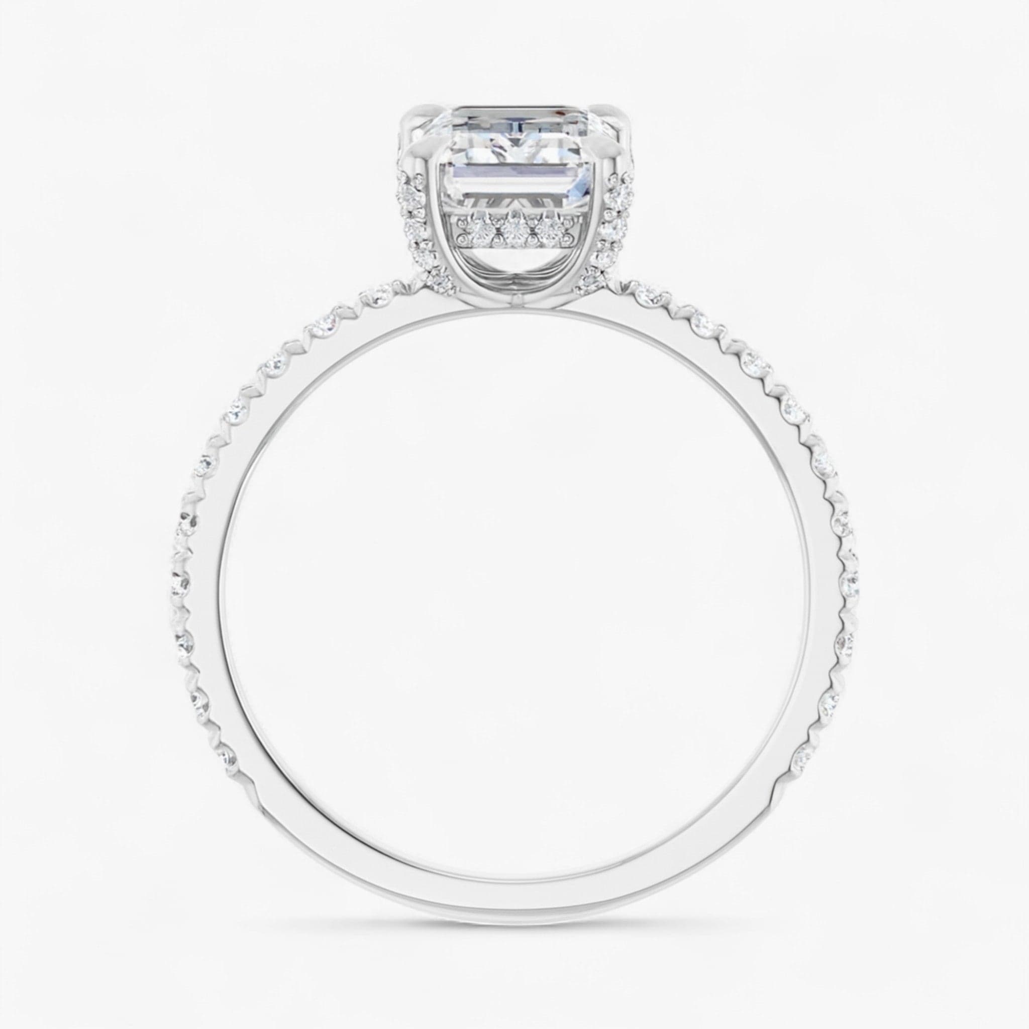 The Signature Pavé Hidden Halo Engagement Ring | Emerald