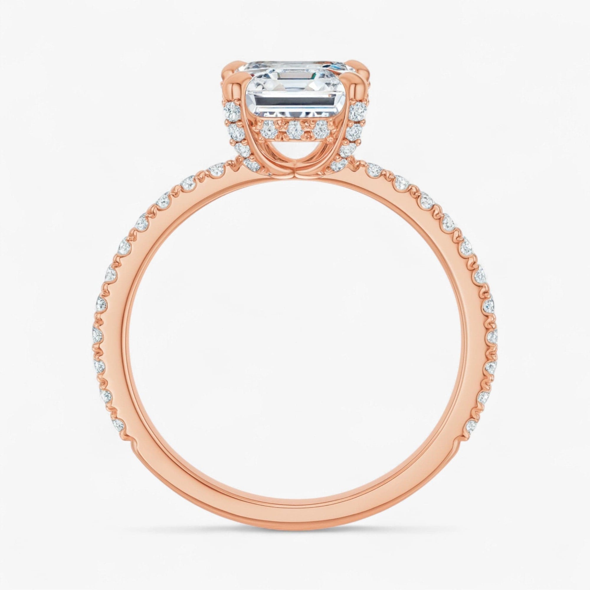 The Signature Pavé Hidden Halo Engagement Ring | Emerald