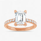 The Signature Pavé Hidden Halo Engagement Ring | Emerald