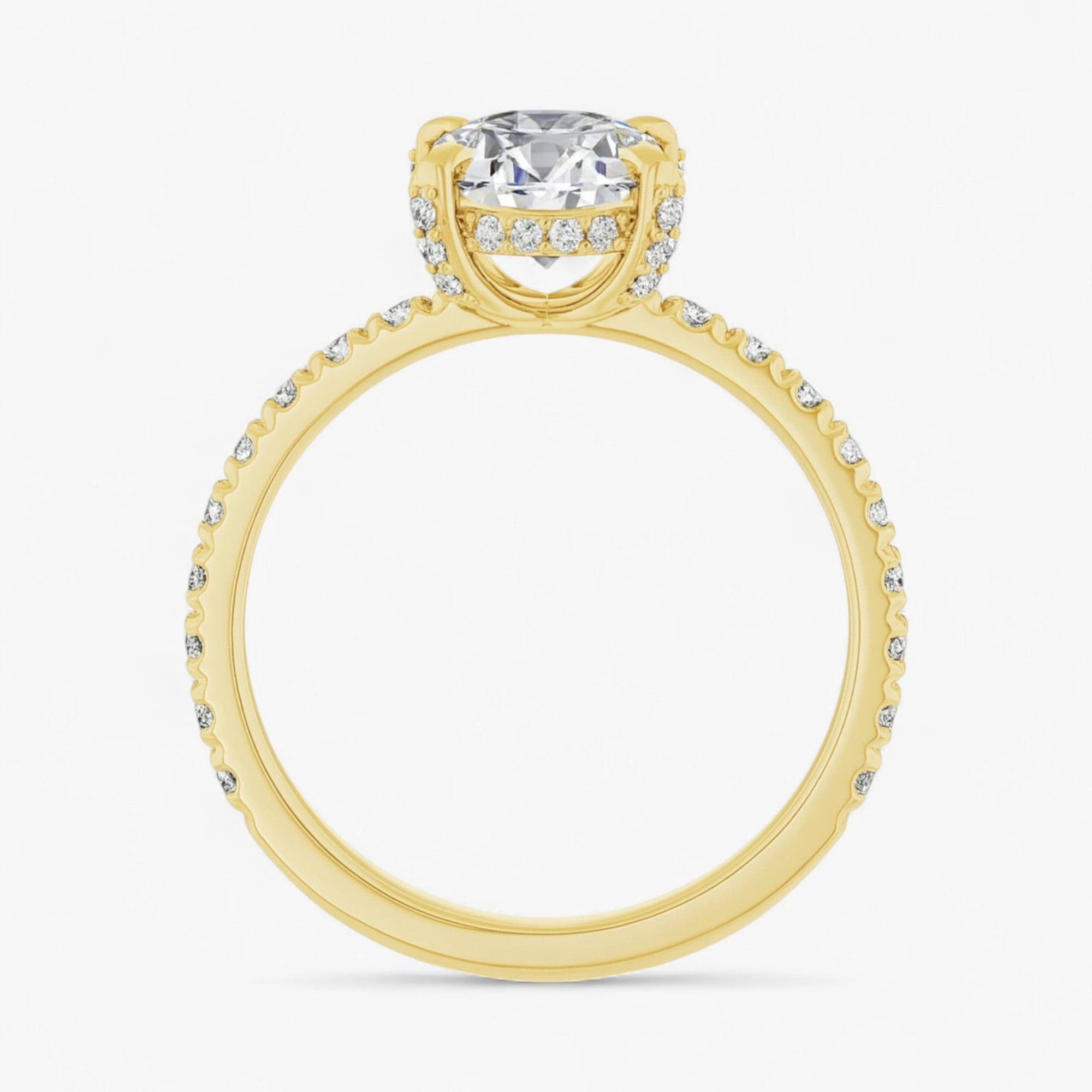 The Signature Pavé Hidden Halo Engagement Ring | Oval