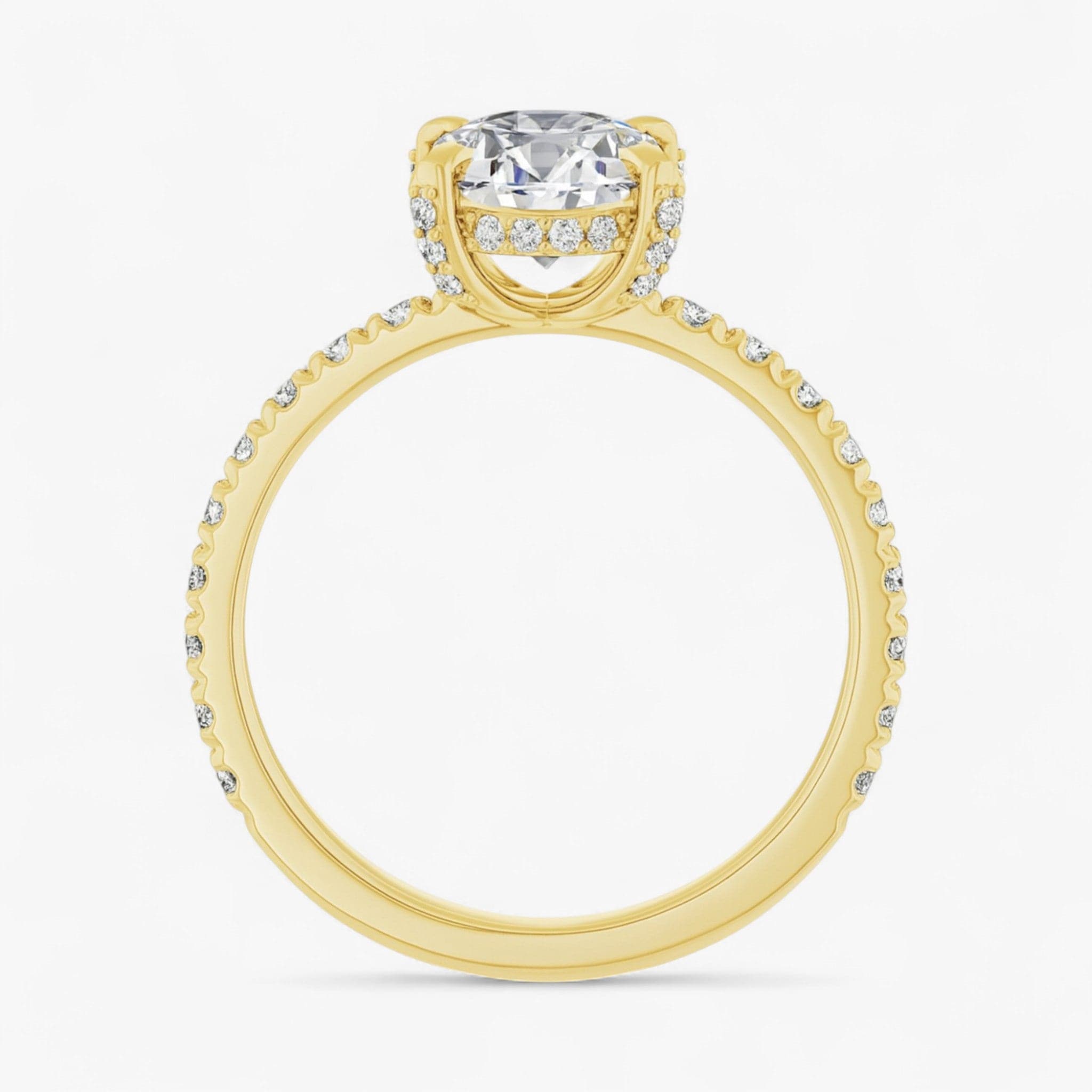 The Signature Pavé Hidden Halo Engagement Ring | Oval
