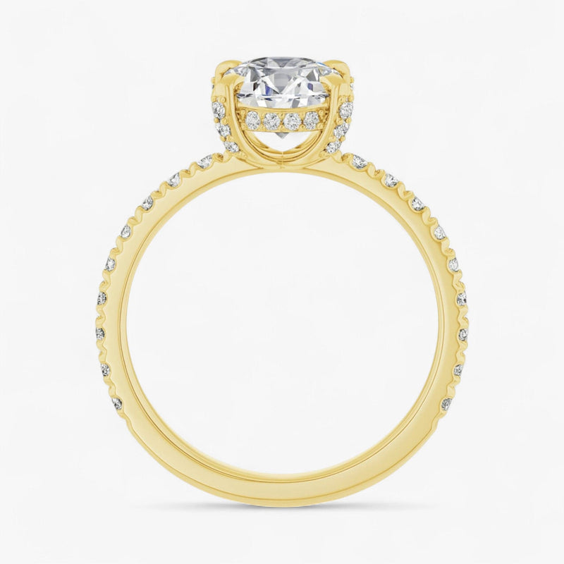 The Signature Pavé Hidden Halo Engagement Ring | Oval