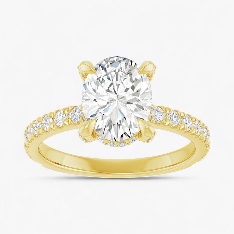 The Signature Pavé Hidden Halo Engagement Ring | Oval