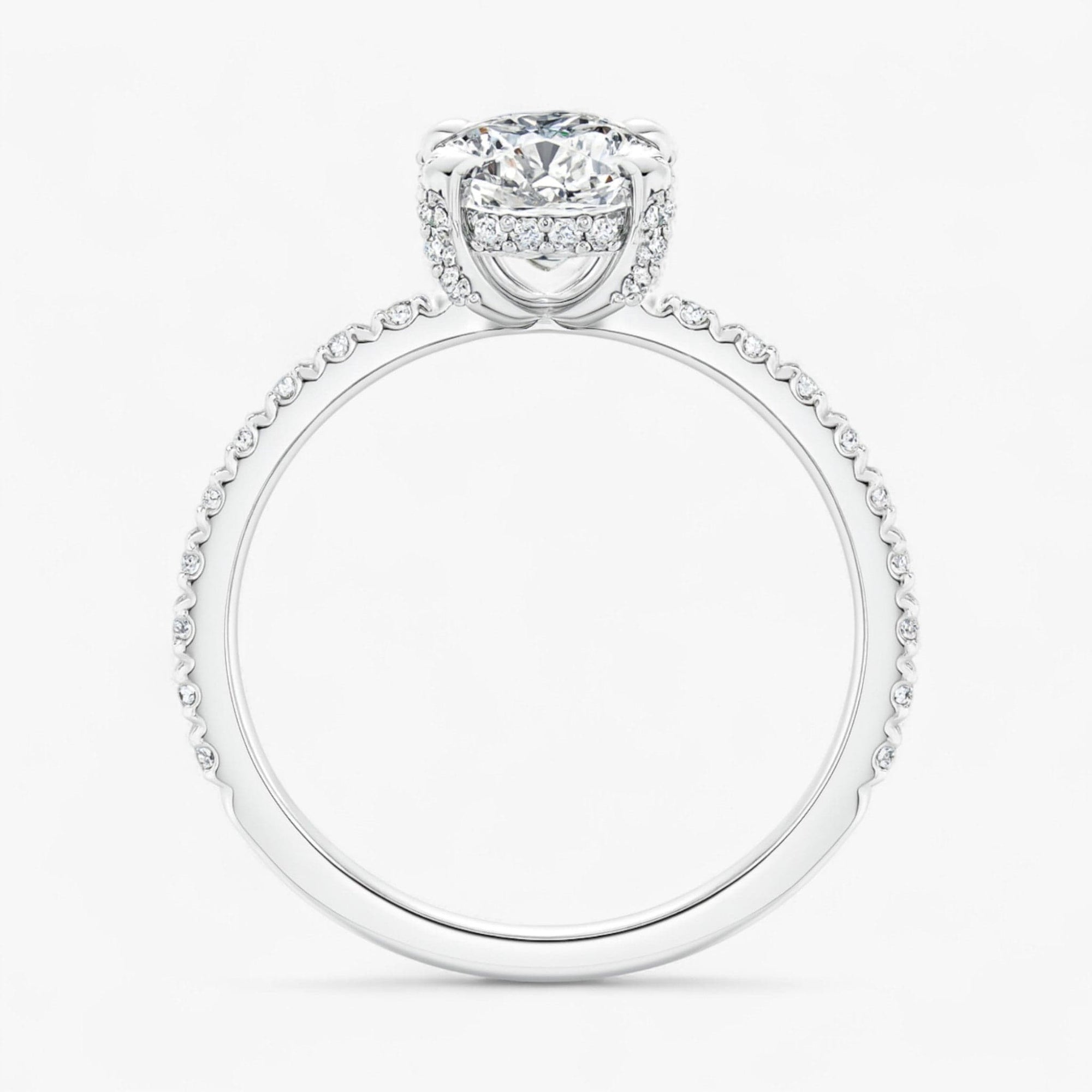 The Signature Pavé Hidden Halo Engagement Ring | Oval