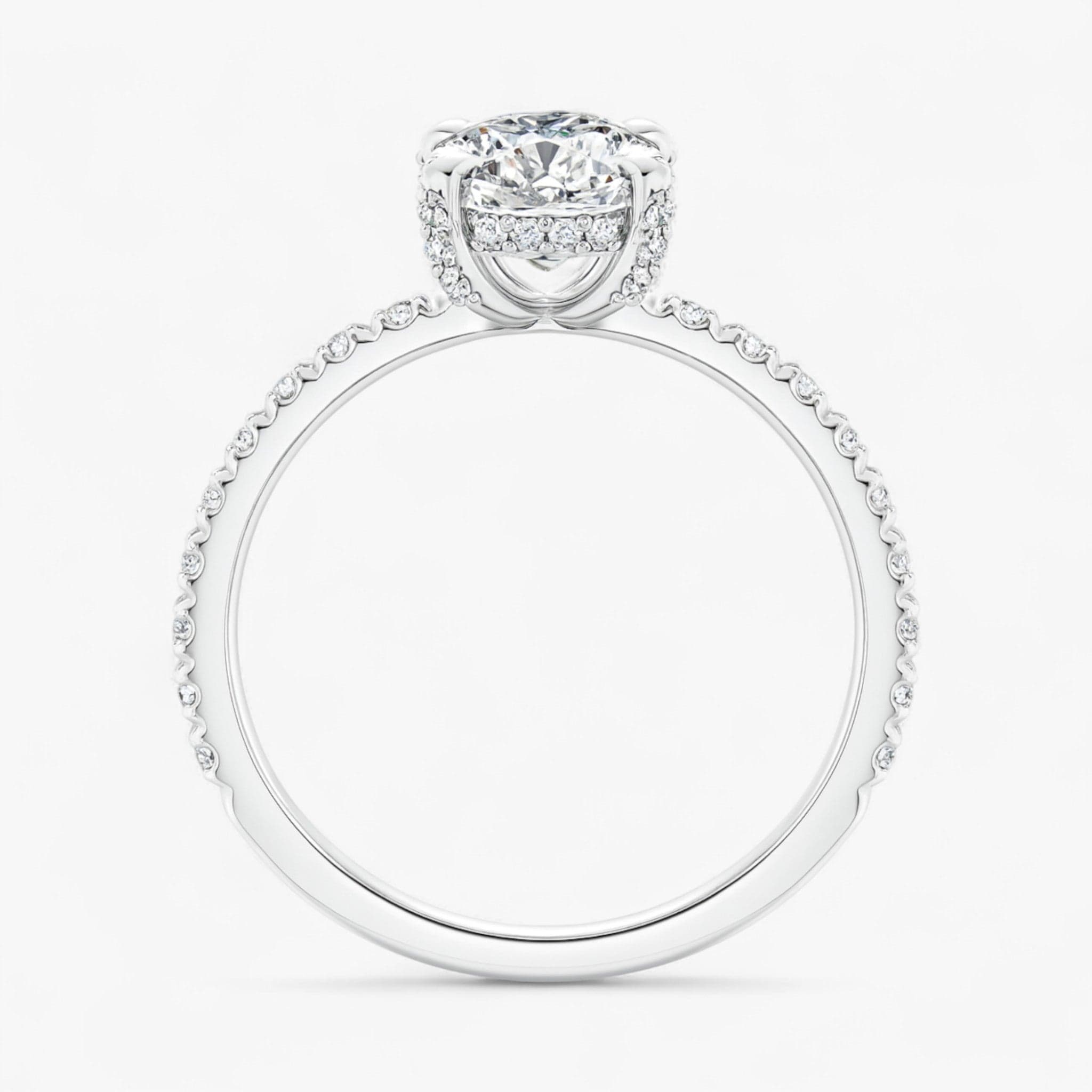 The Signature Pavé Hidden Halo Engagement Ring | Oval