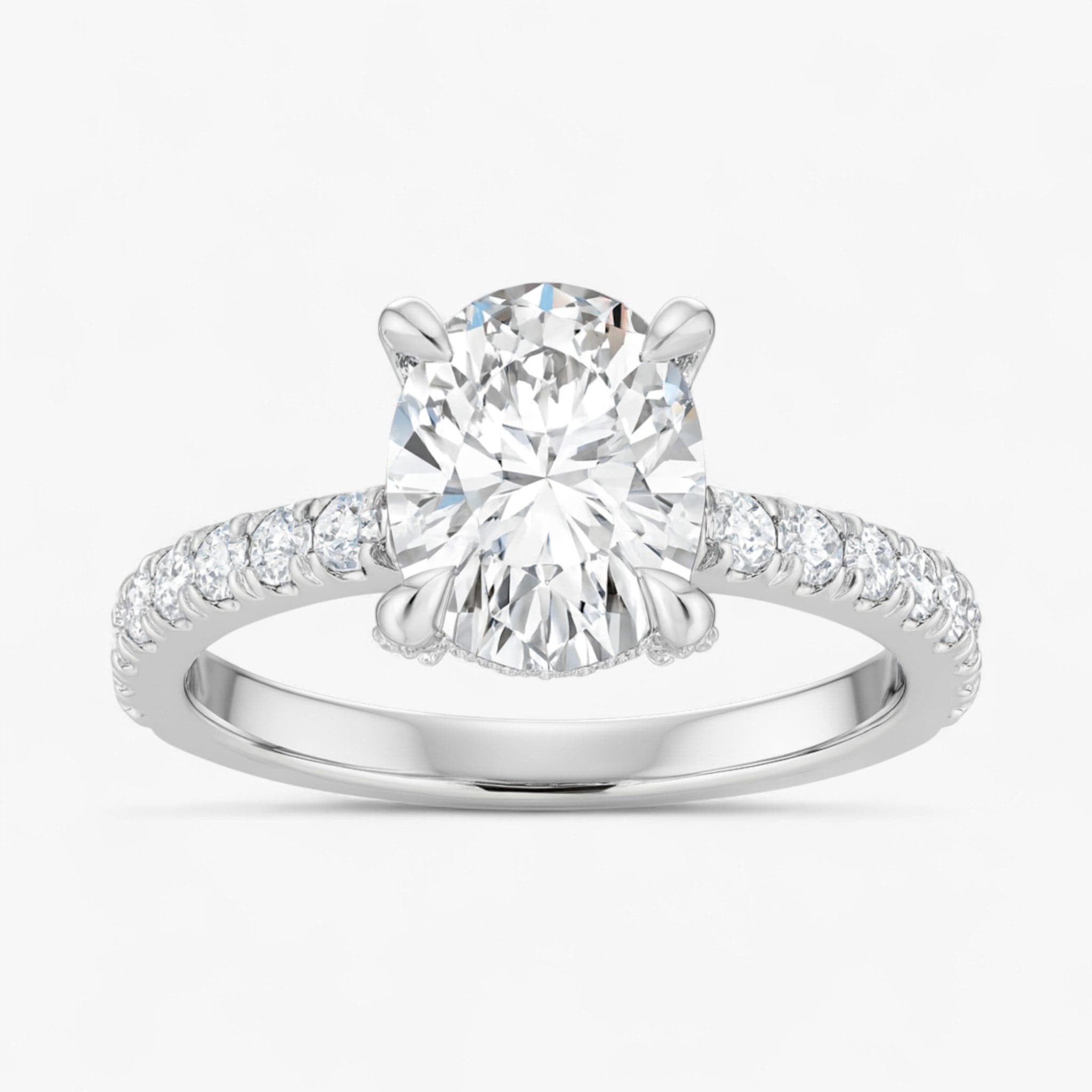 The Signature Pavé Hidden Halo Engagement Ring | Oval