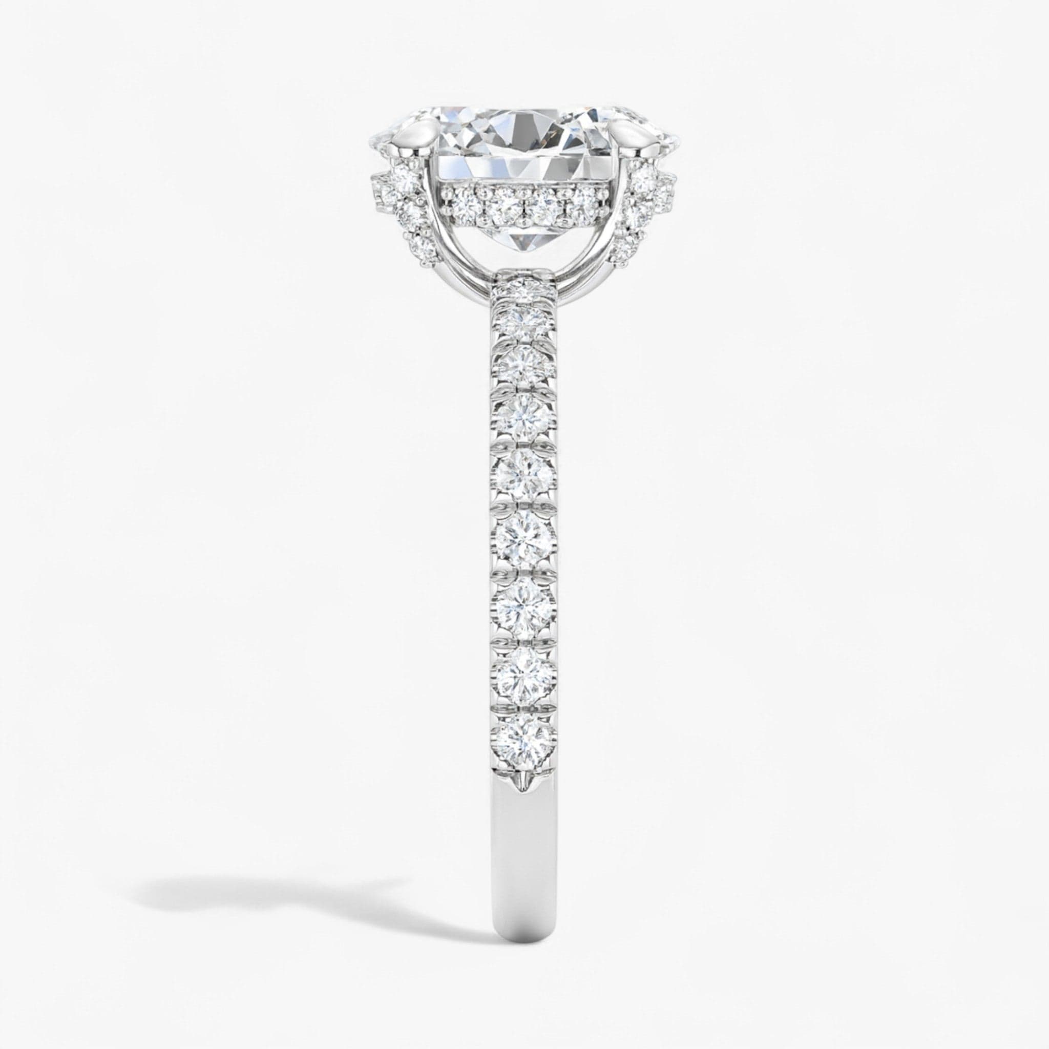 The Signature Pavé Hidden Halo Engagement Ring | Oval