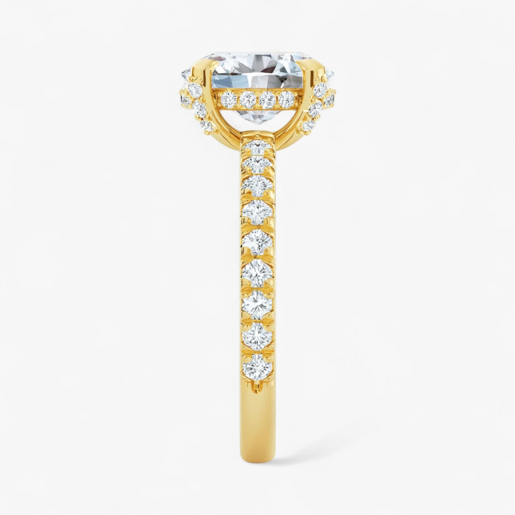 The Signature Pavé Hidden Halo Engagement Ring | Oval