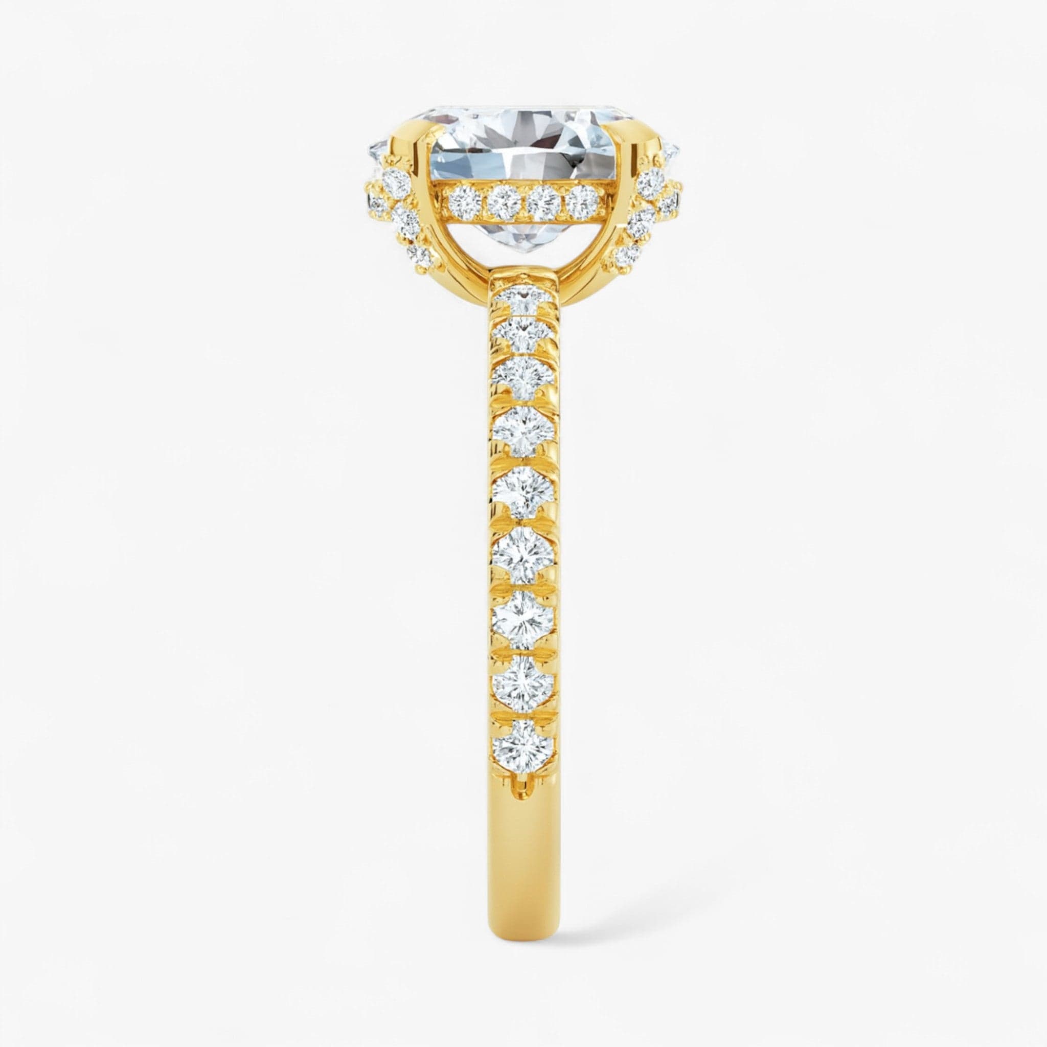 The Signature Pavé Hidden Halo Engagement Ring | Oval