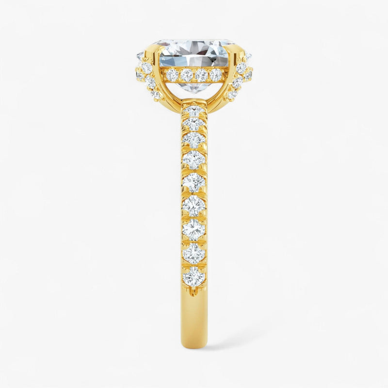 The Signature Pavé Hidden Halo Engagement Ring | Oval