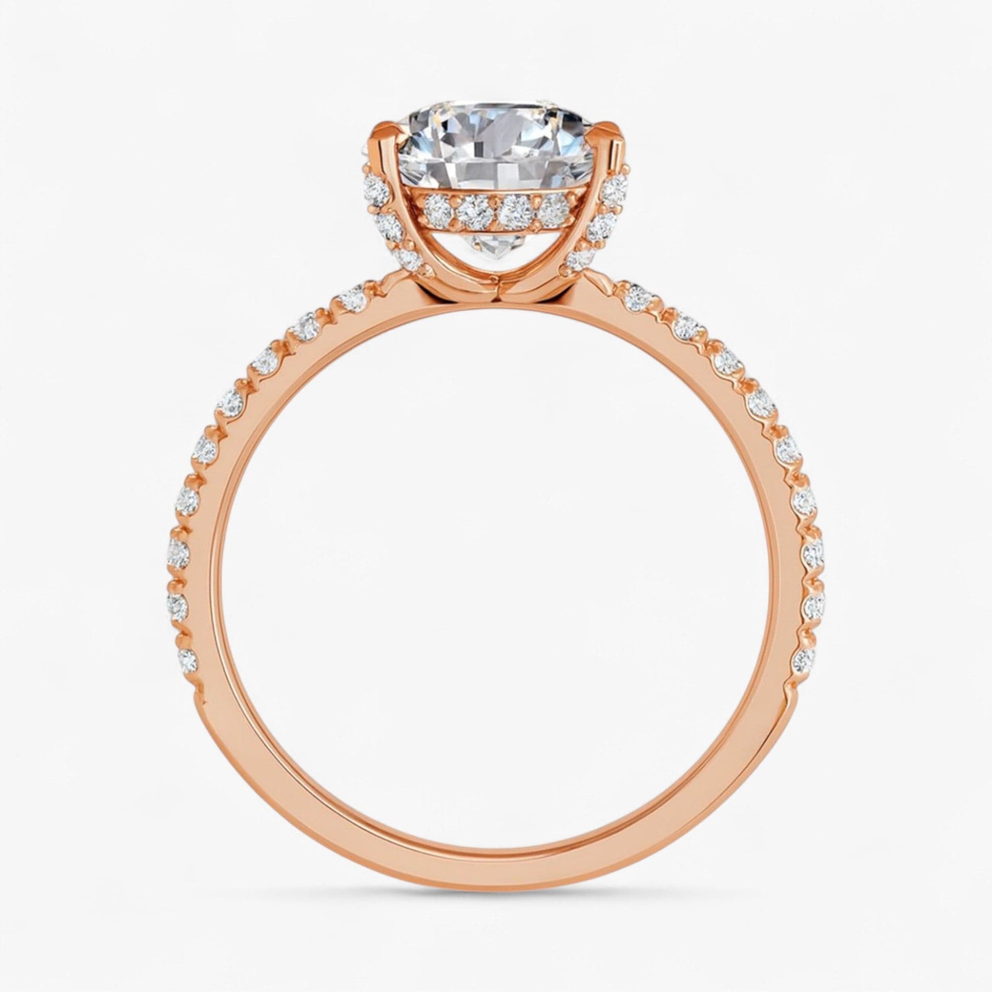 The Signature Pavé Hidden Halo Engagement Ring | Oval