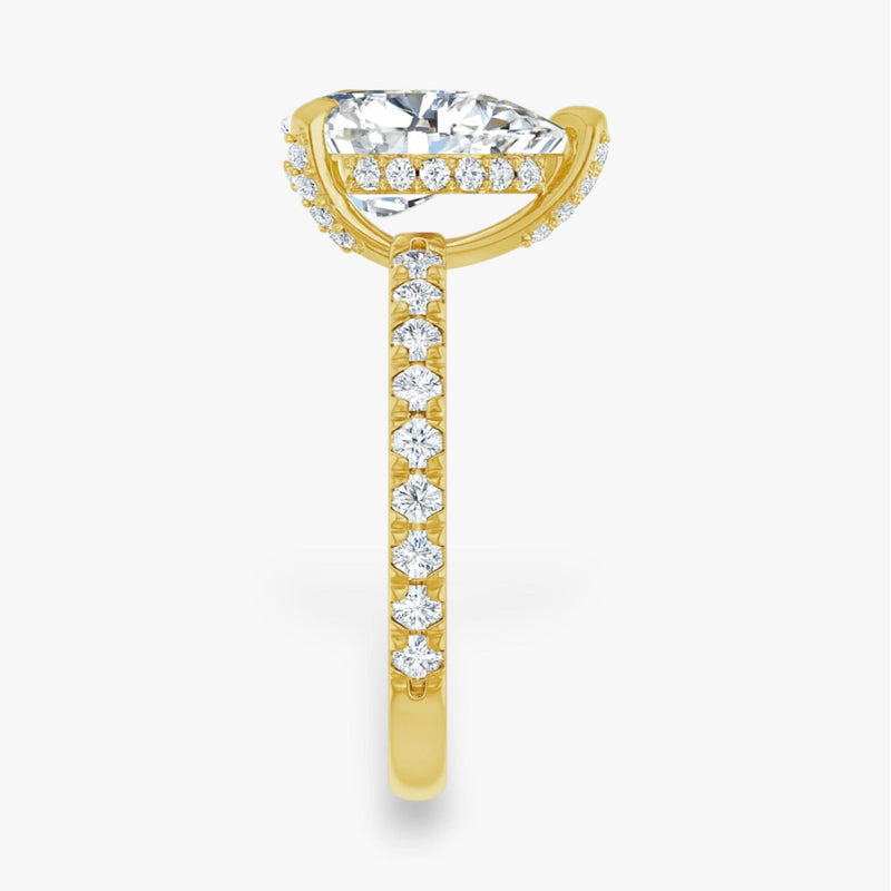 The Signature Pavé Hidden Halo Engagement Ring | Pear