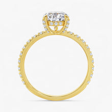The Signature Pavé Hidden Halo Engagement Ring | Pear