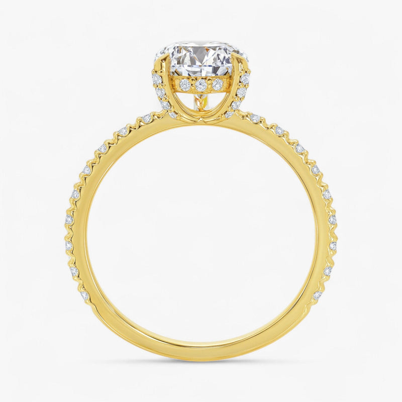 The Signature Pavé Hidden Halo Engagement Ring | Pear