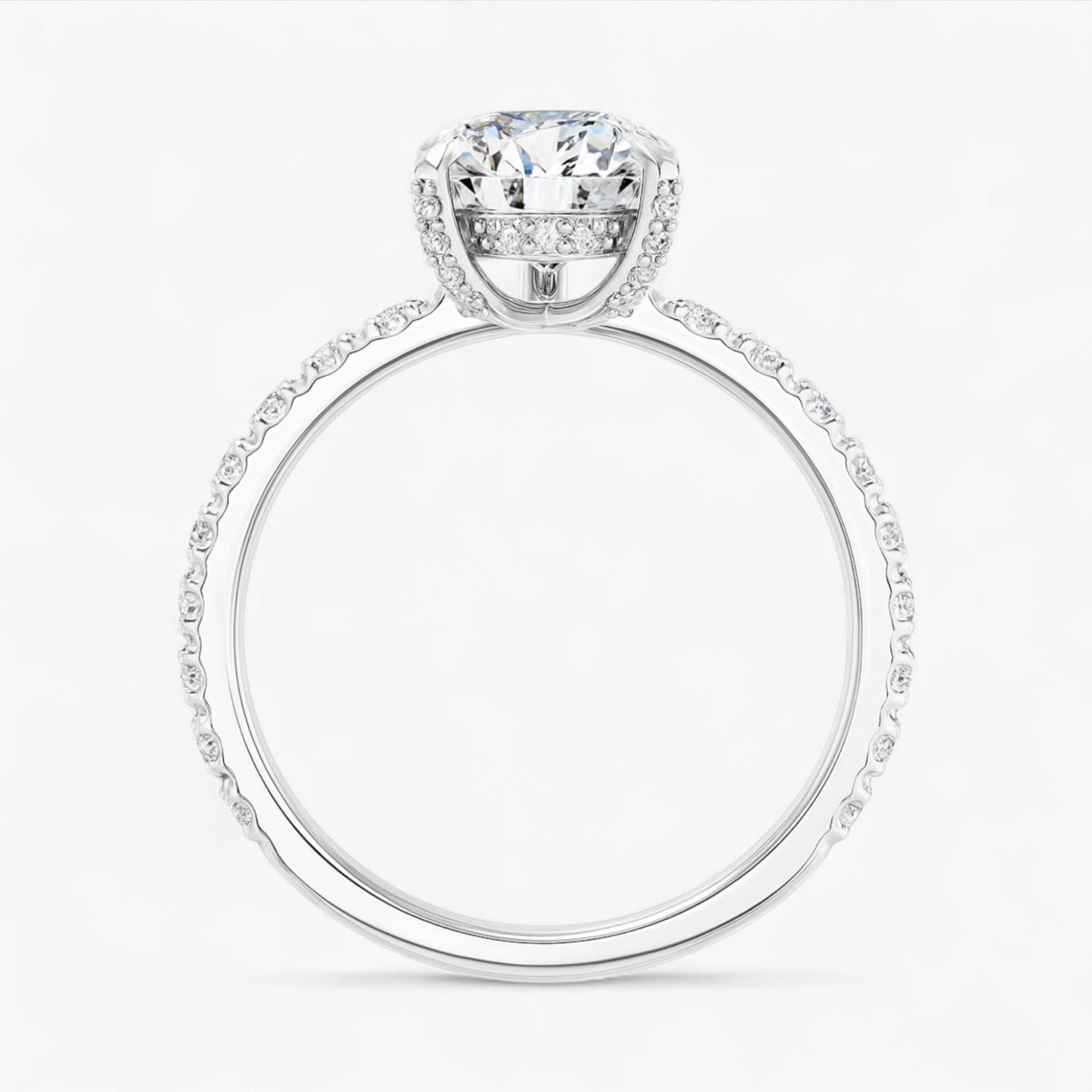 The Signature Pavé Hidden Halo Engagement Ring | Pear