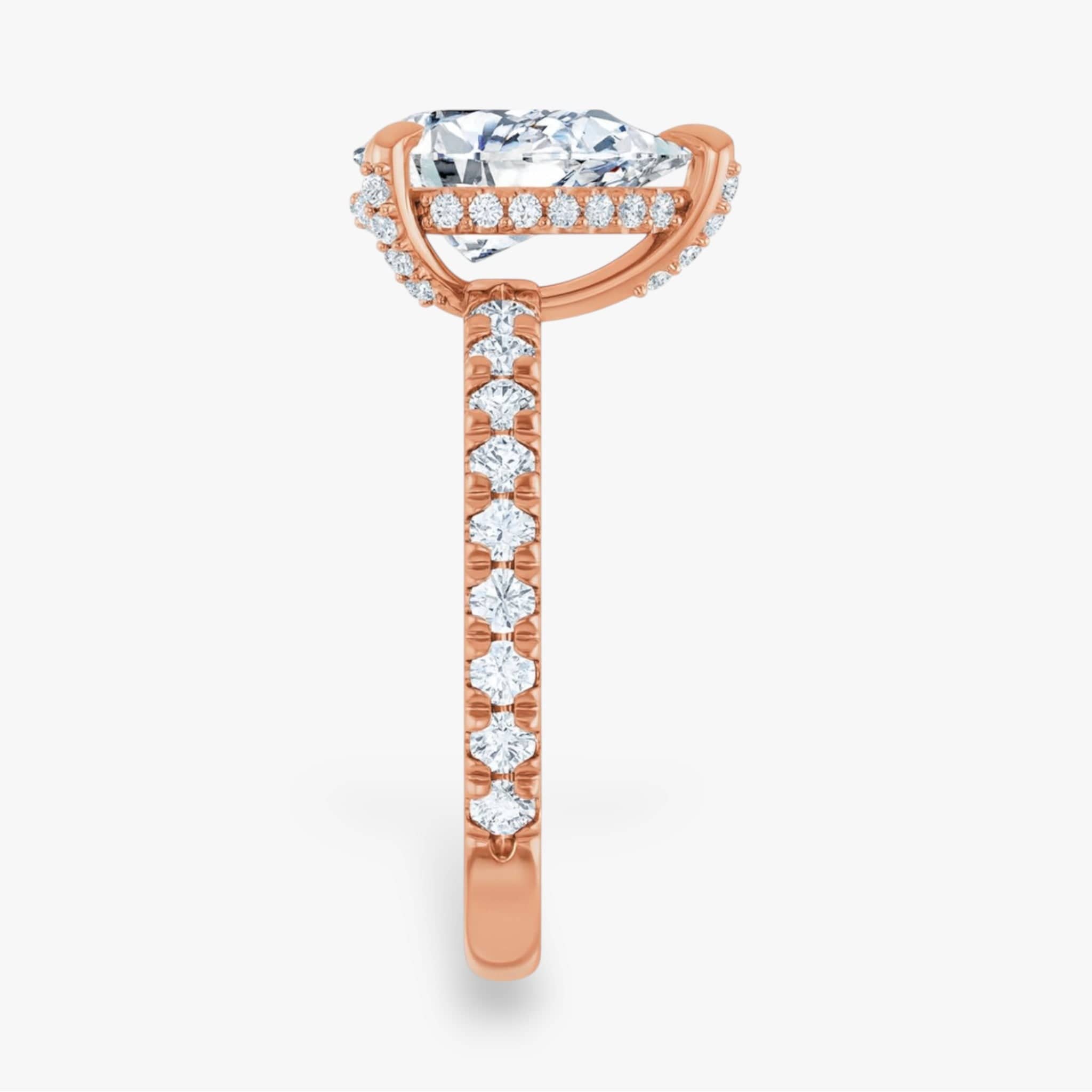 The Signature Pavé Hidden Halo Engagement Ring | Pear