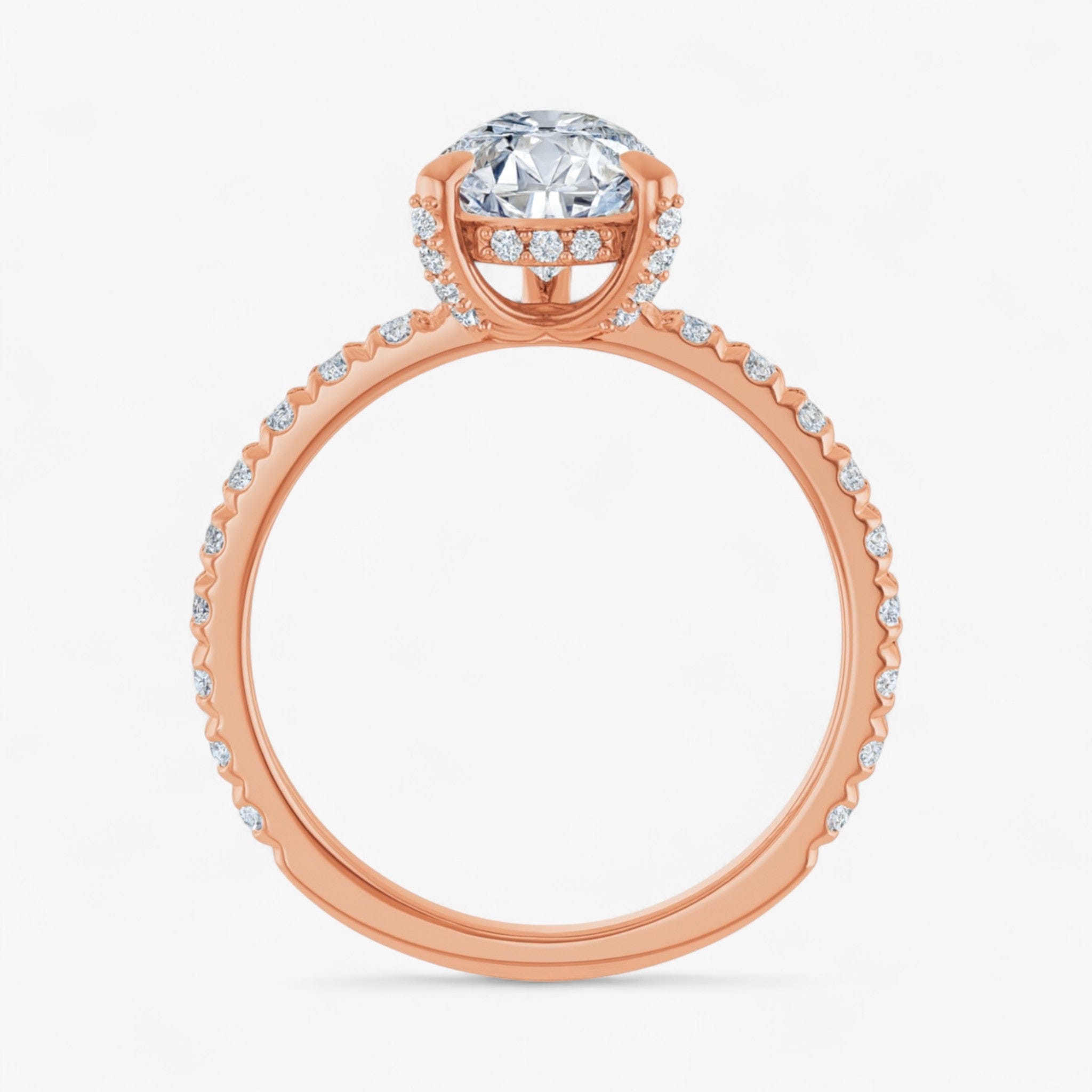 The Signature Pavé Hidden Halo Engagement Ring | Pear