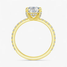 The Signature Pavé Hidden Halo Engagement Ring | Cushion