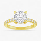 The Signature Pavé Hidden Halo Engagement Ring | Cushion