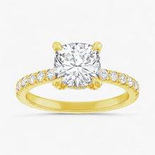 The Signature Pavé Hidden Halo Engagement Ring | Cushion