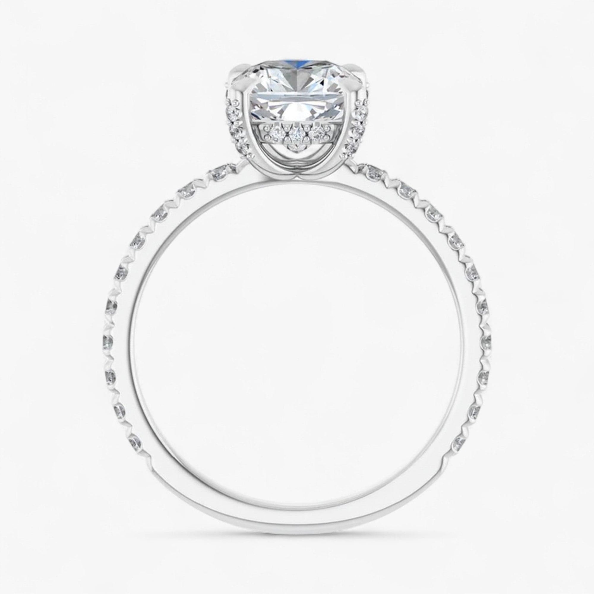 The Signature Pavé Hidden Halo Engagement Ring | Cushion