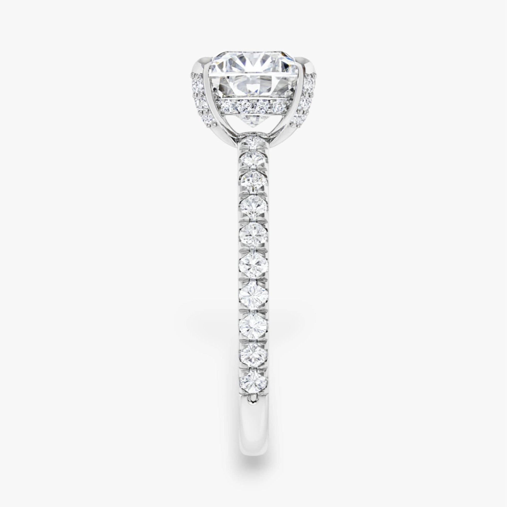 The Signature Pavé Hidden Halo Engagement Ring | Cushion