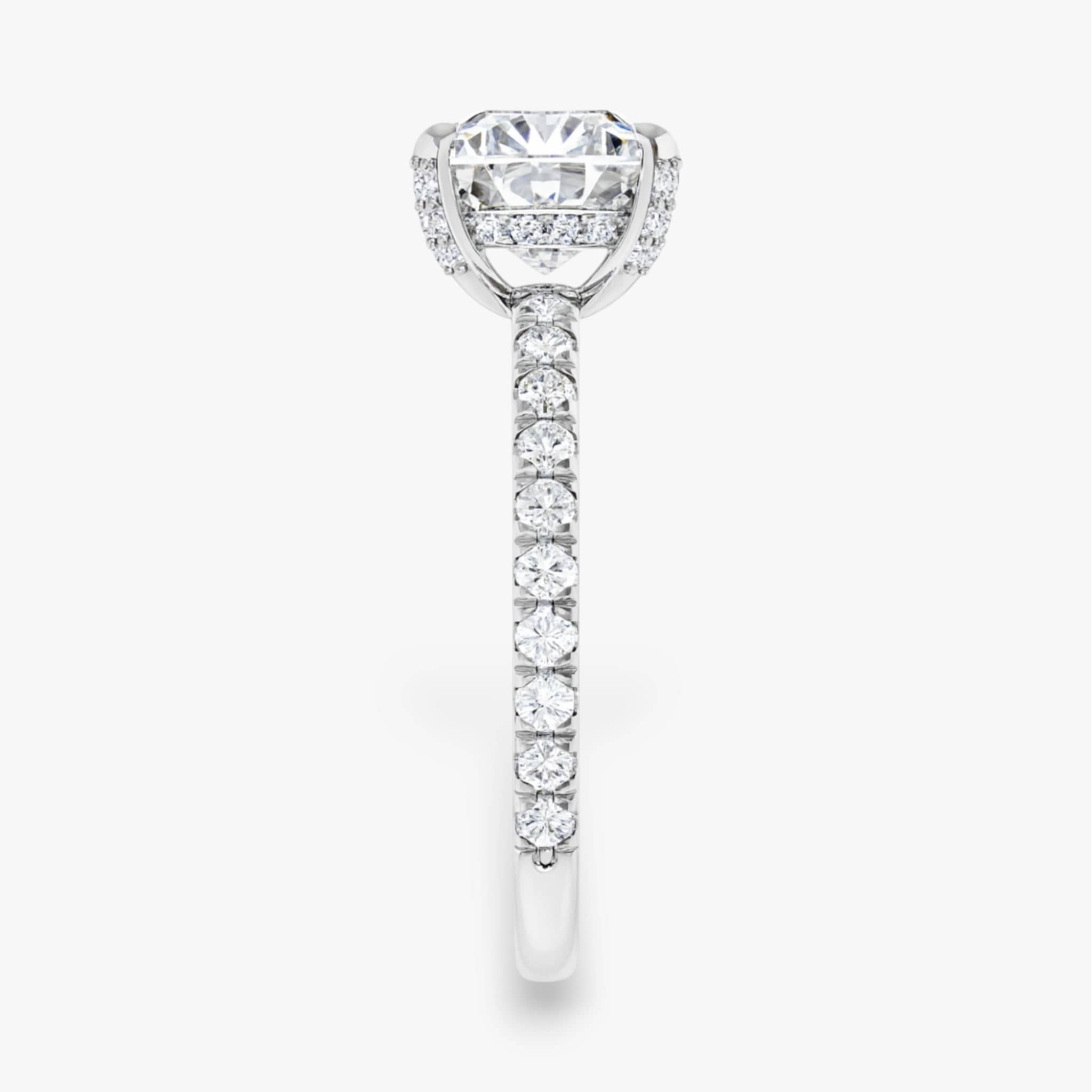 The Signature Pavé Hidden Halo Engagement Ring | Cushion