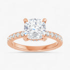 The Signature Pavé Hidden Halo Engagement Ring | Cushion