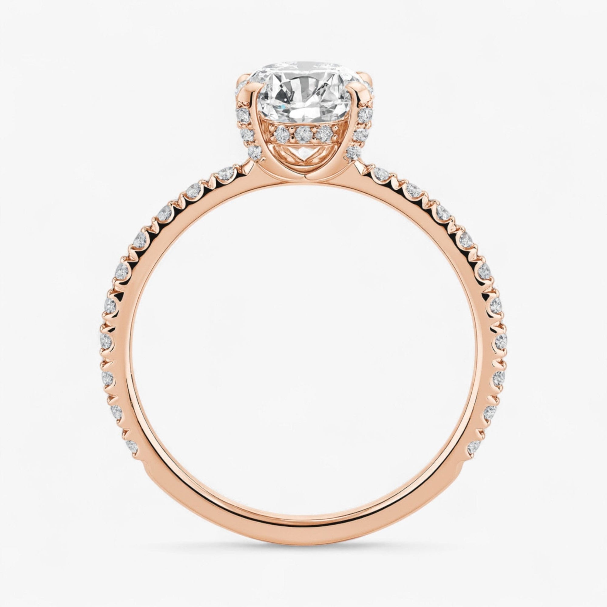The Signature Pavé Hidden Halo Engagement Ring | Cushion