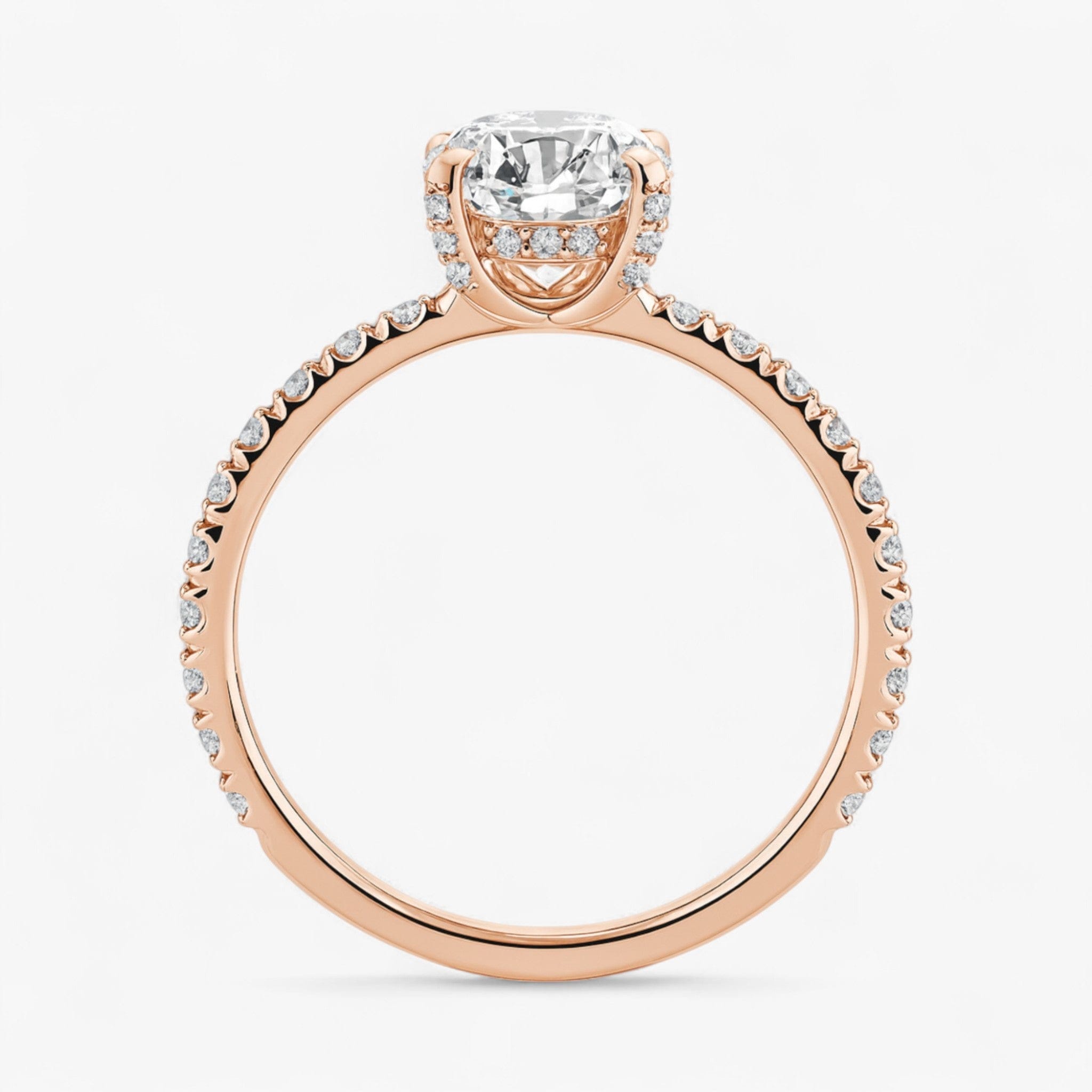 The Signature Pavé Hidden Halo Engagement Ring | Cushion