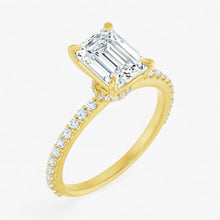 The Iconic Secret Halo Pavé Engagement Ring | Emerald