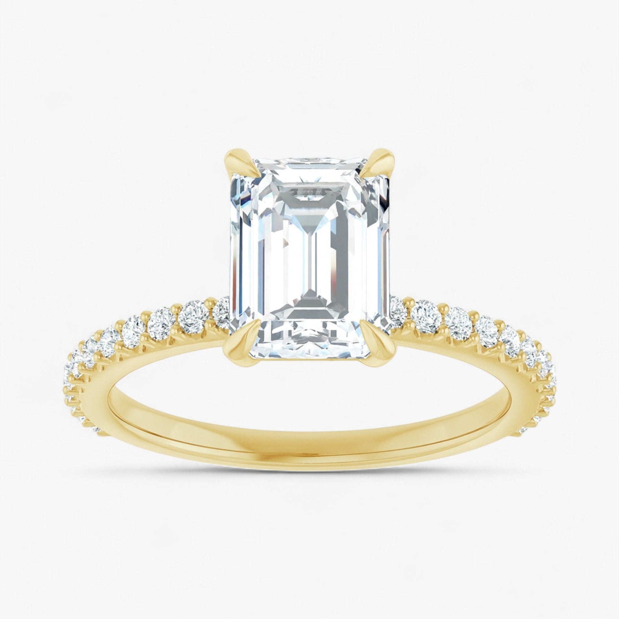 The Iconic Secret Halo Pavé Engagement Ring | Emerald