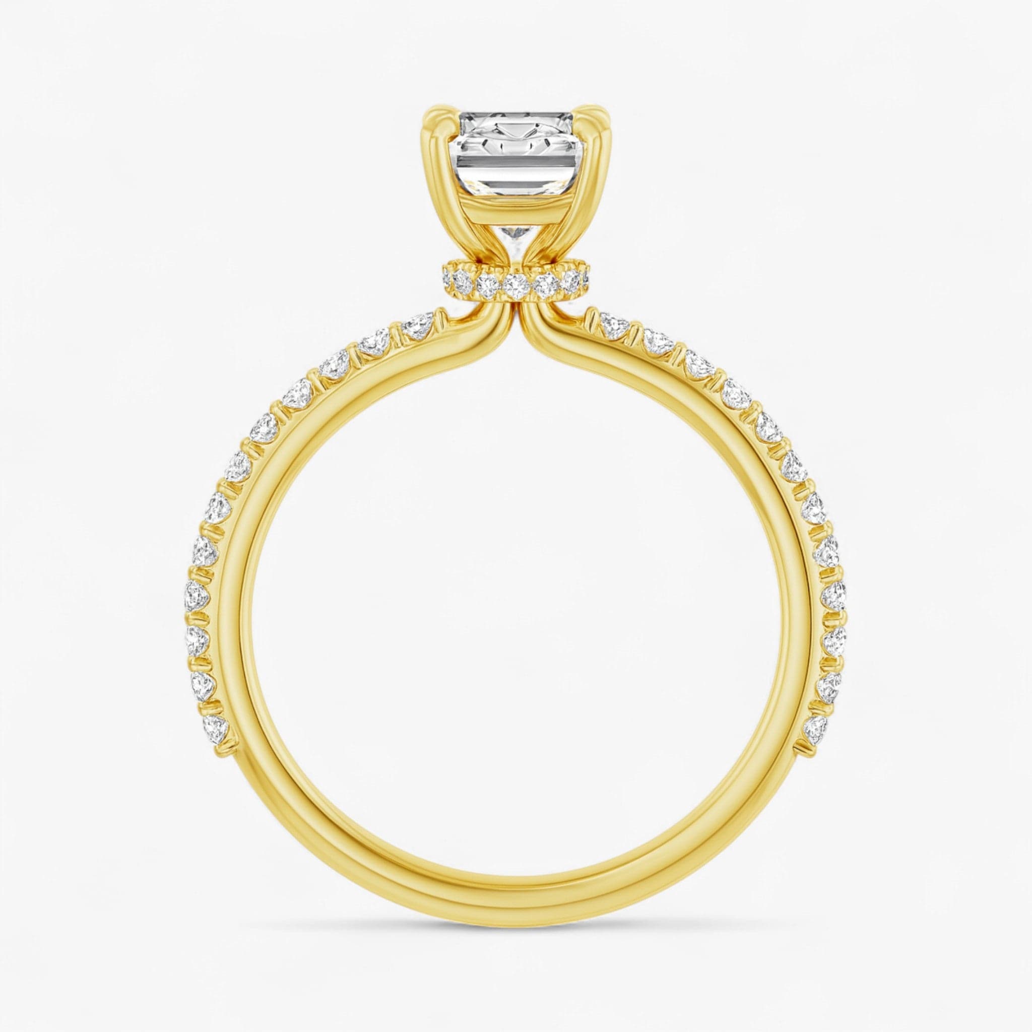 The Iconic Secret Halo Pavé Engagement Ring | Emerald