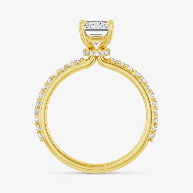 The Iconic Secret Halo Pavé Engagement Ring | Emerald