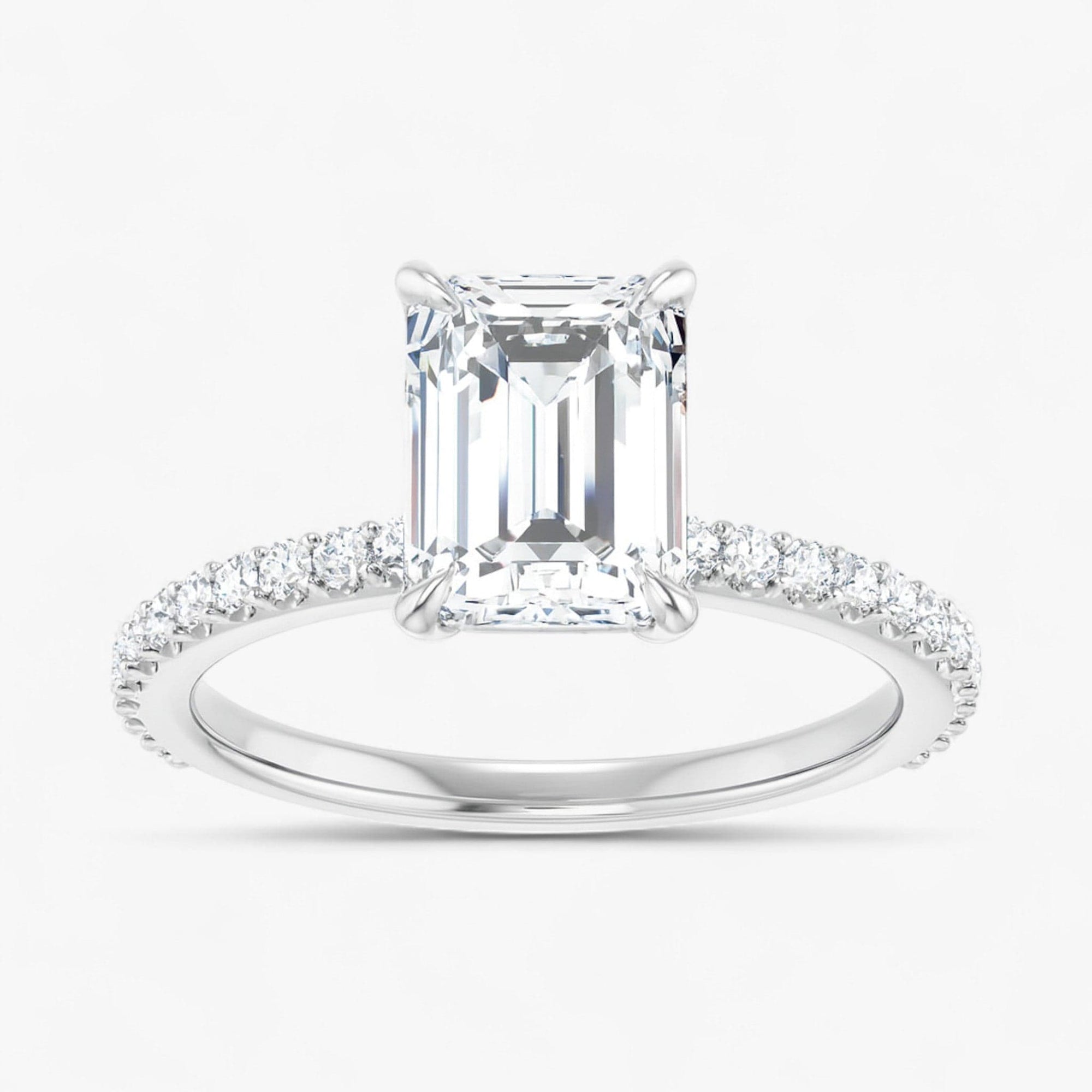 The Iconic Secret Halo Pavé Engagement Ring | Emerald