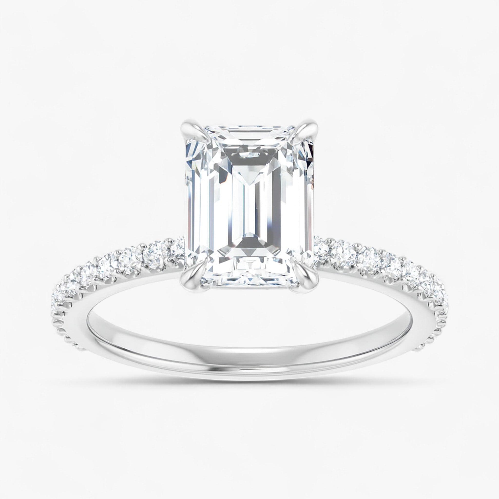 The Iconic Secret Halo Pavé Engagement Ring | Emerald