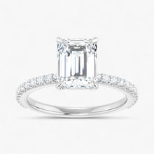 The Iconic Secret Halo Pavé Engagement Ring | Emerald