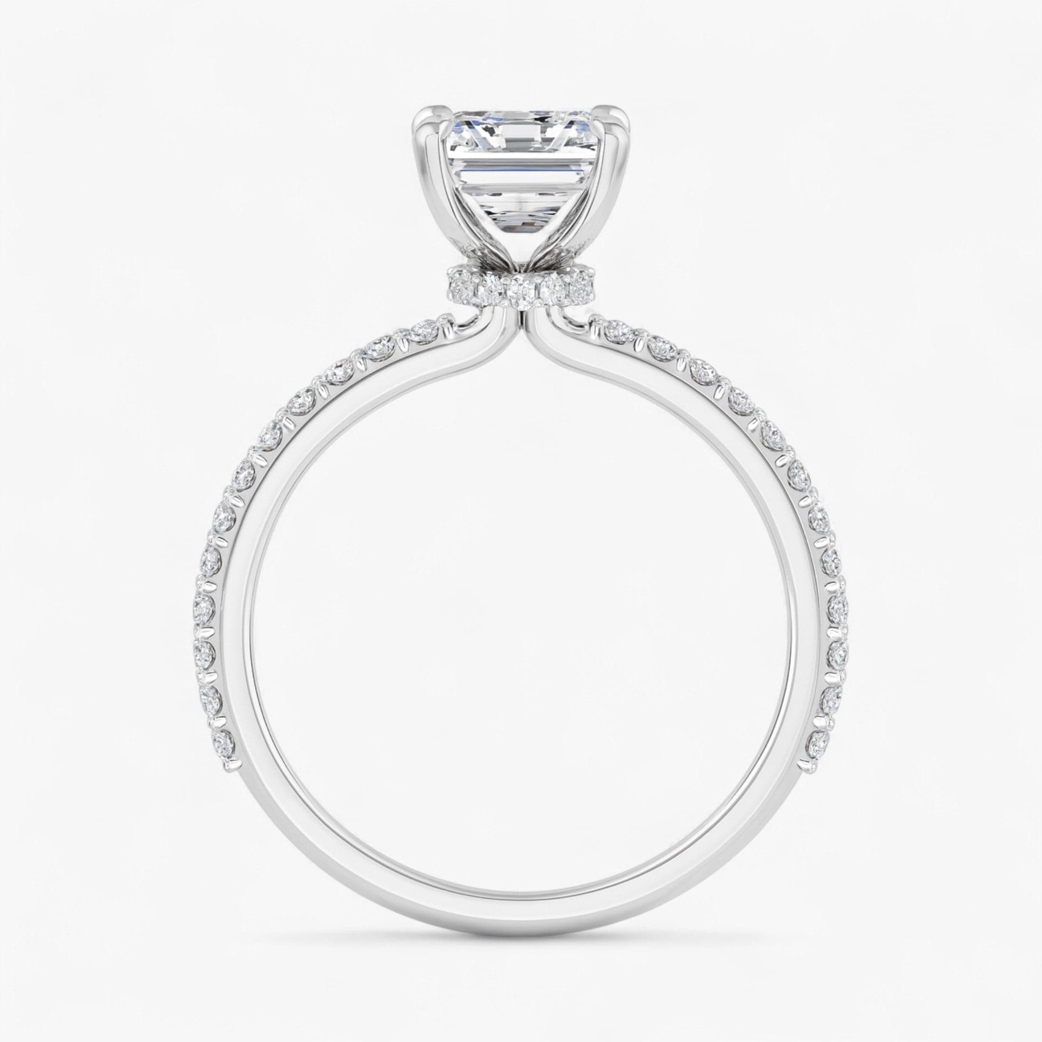 The Iconic Secret Halo Pavé Engagement Ring | Emerald