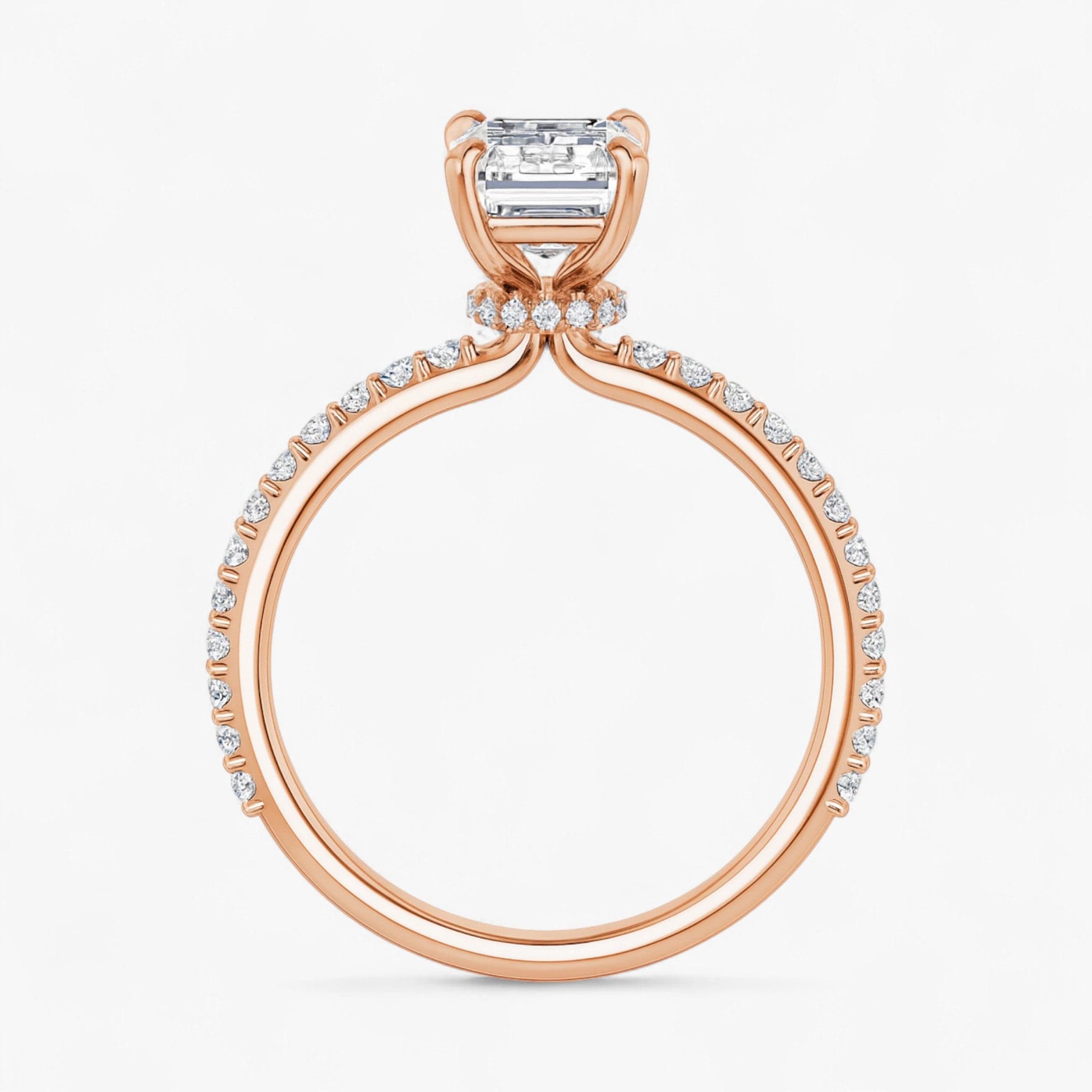 The Iconic Secret Halo Pavé Engagement Ring | Emerald