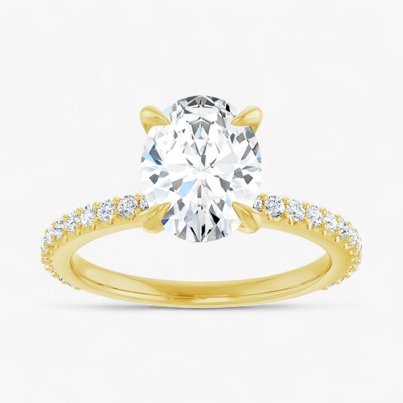 The Iconic Secret Halo Pavé Engagement Ring | Oval