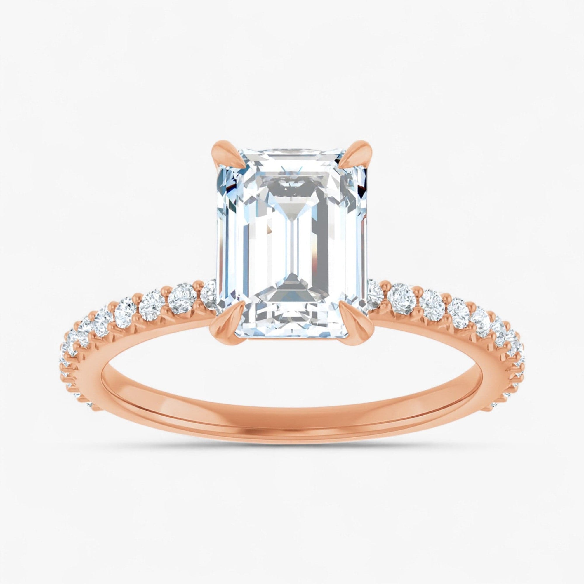 The Iconic Secret Halo Pavé Engagement Ring | Emerald